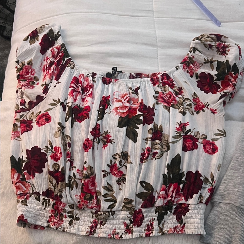 Ambiance Red and Pink Floral Blouse